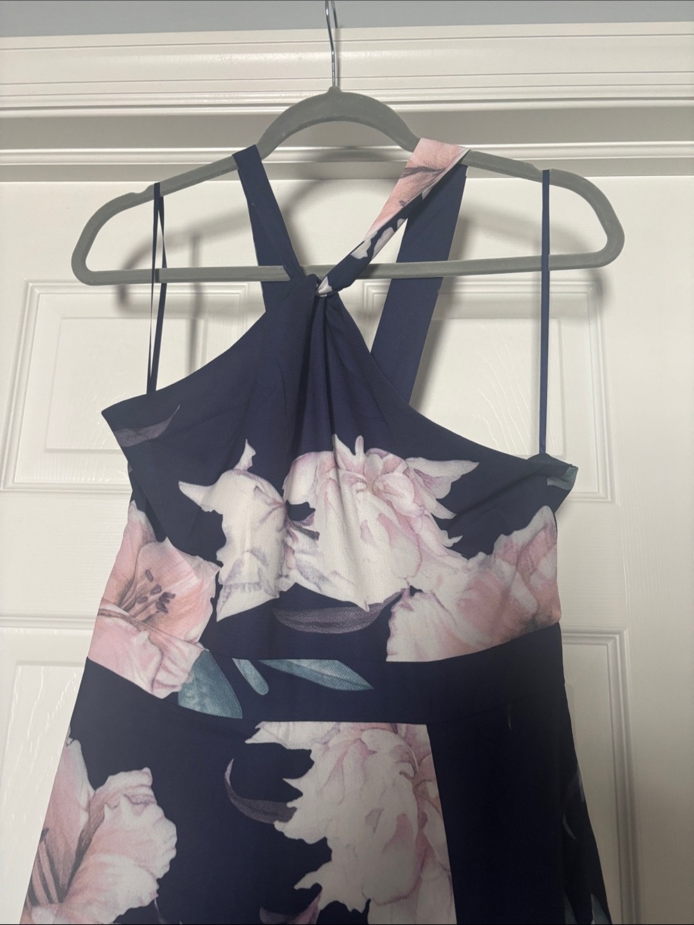 Petal & Pup Floral Navy & Pink Halter Maxi Dress Size 6 EUC - Picture 2 of 7